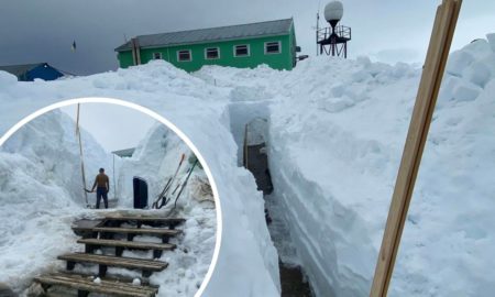 Українські полярники тиждень прокладали тунель у снігових заметах | ФОТО