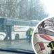 На Калуському шоссе в Угринові пасажирський автобус викинуло на узбіччя