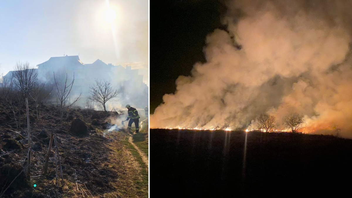 Вчора на Прикарпатті зафіксували 33 пожежі сухої трави