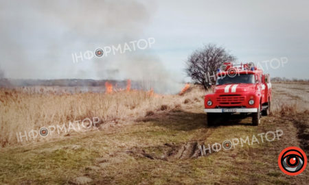 На Калущині пожежа сухої трави перекрила видимість на дорозі