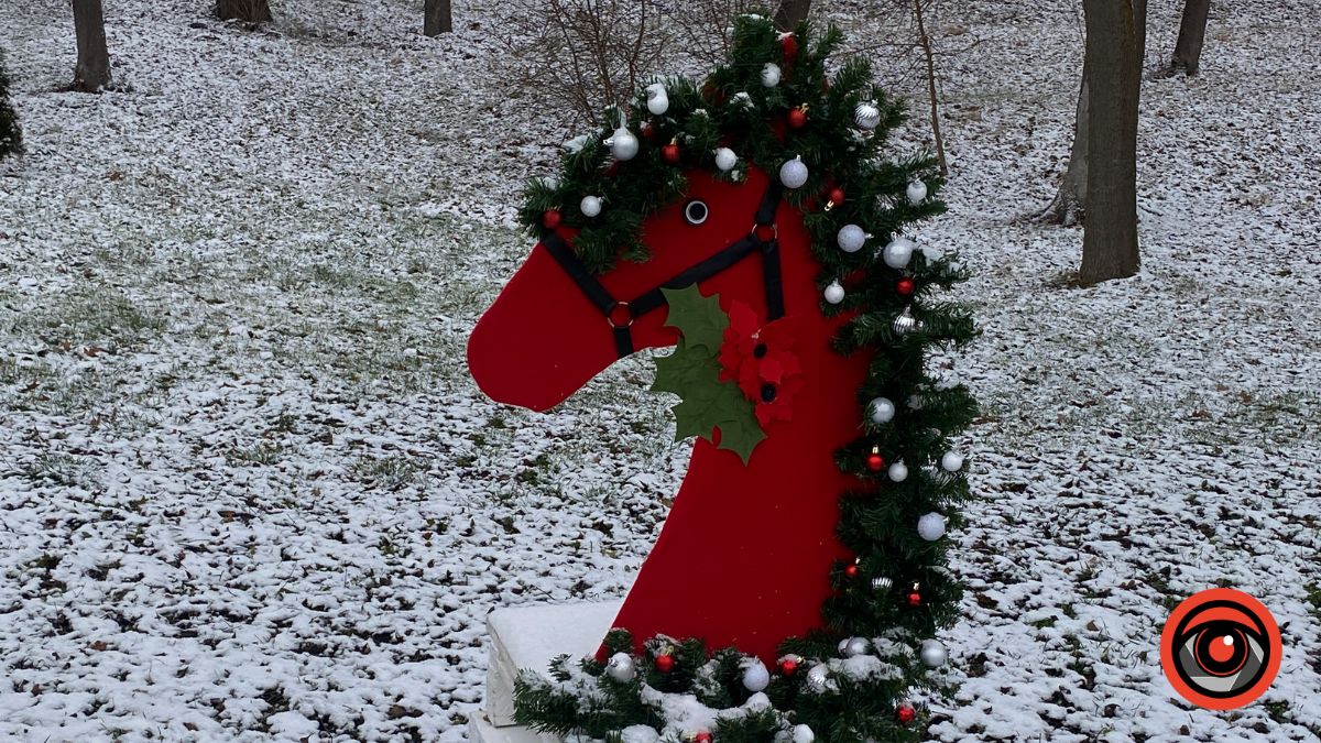 Як калуські школярі прикрасили парк до свят