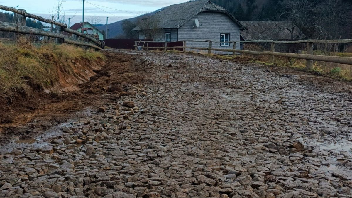 ремонт дороги у Лужках