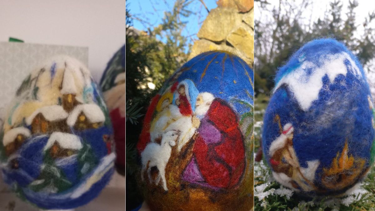 калуська майстриня виготовляє різдвяні писанки