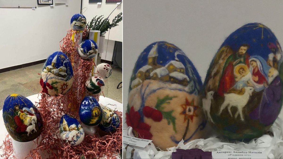 калуська майстриня виготовляє різдвяні писанки