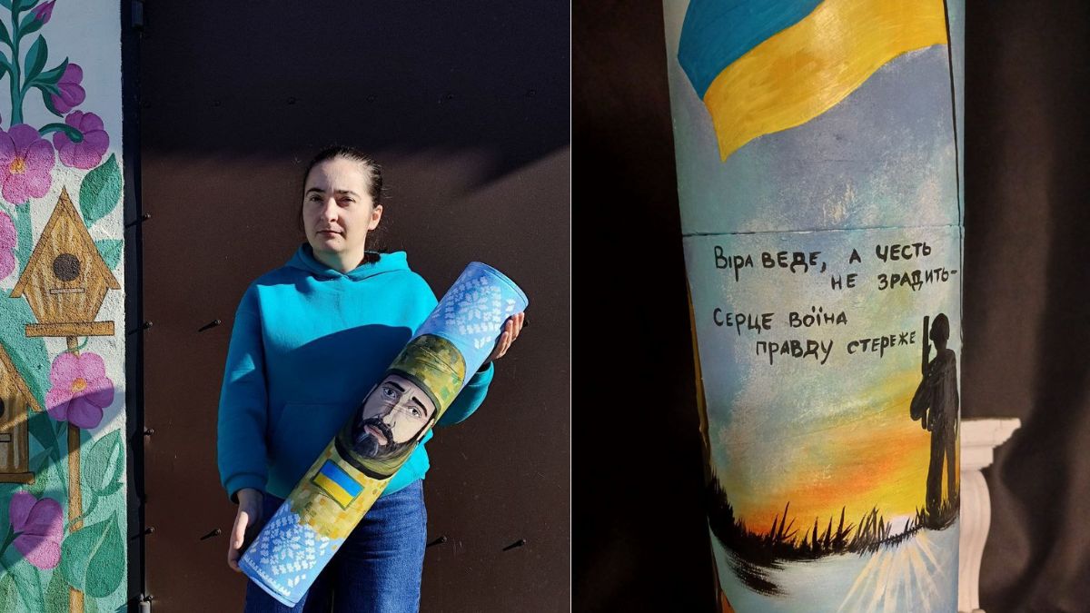 художниця з Небилова малює тубуси