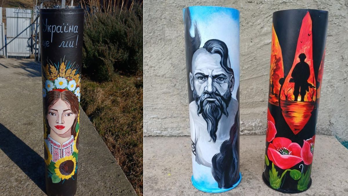 художниця з Небилова малює тубуси