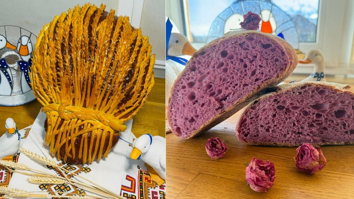 Рожнятівчанка пече хліб на дровах