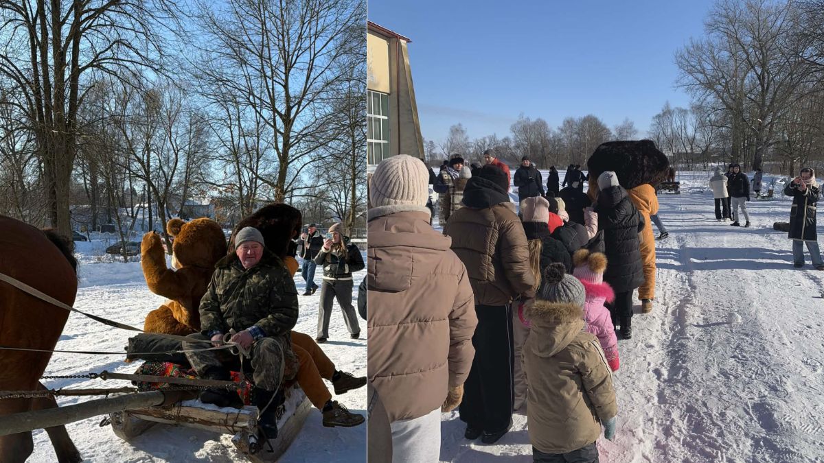 у селі Завадка каталися на кінних санях