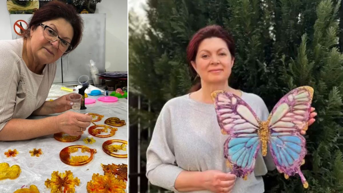 Рожнятівчанка виготовляє декор з епоксидної смоли