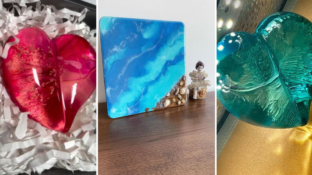 Рожнятівчанка виготовляє декор з епоксидної смоли