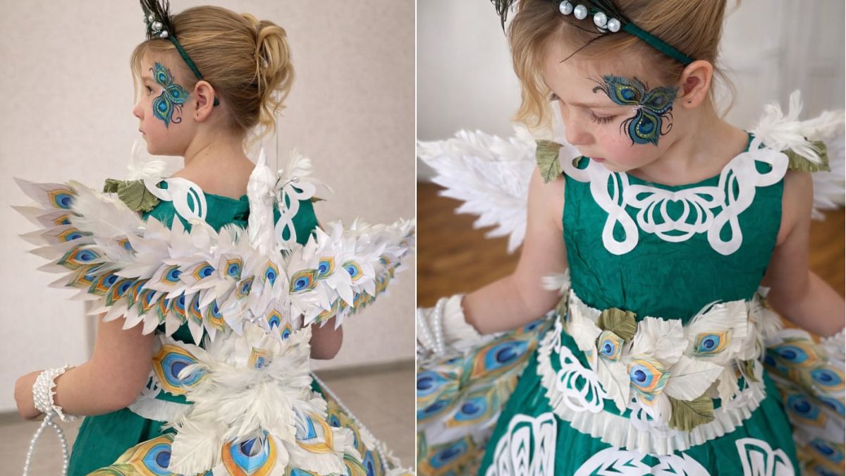 Паперовий костюм пава