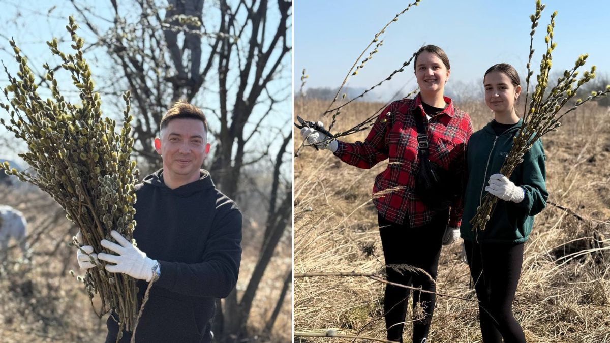 У Голині молодь готує вербові букетики