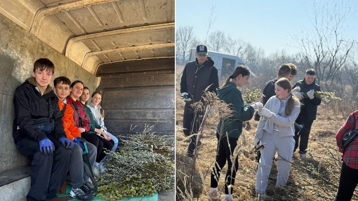 У Голині молодь готує вербові букетики