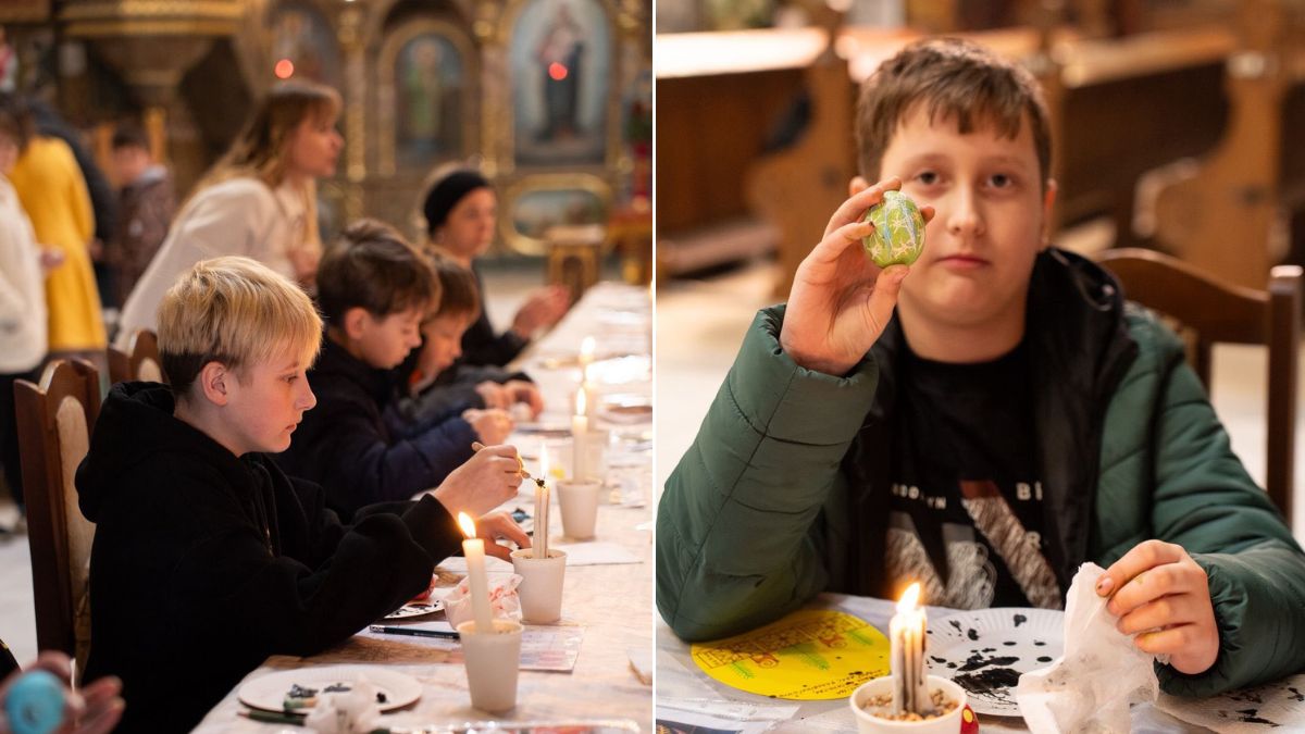 Діти Героїв писали писанки у храмі