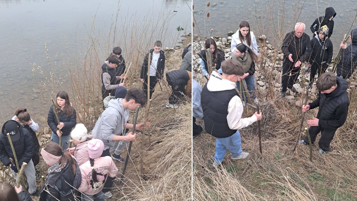 Ліцеїсти укріплювали береги у Тужилові