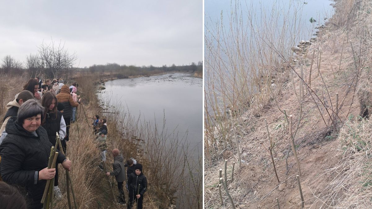 Ліцеїсти укріплювали береги у Тужилові