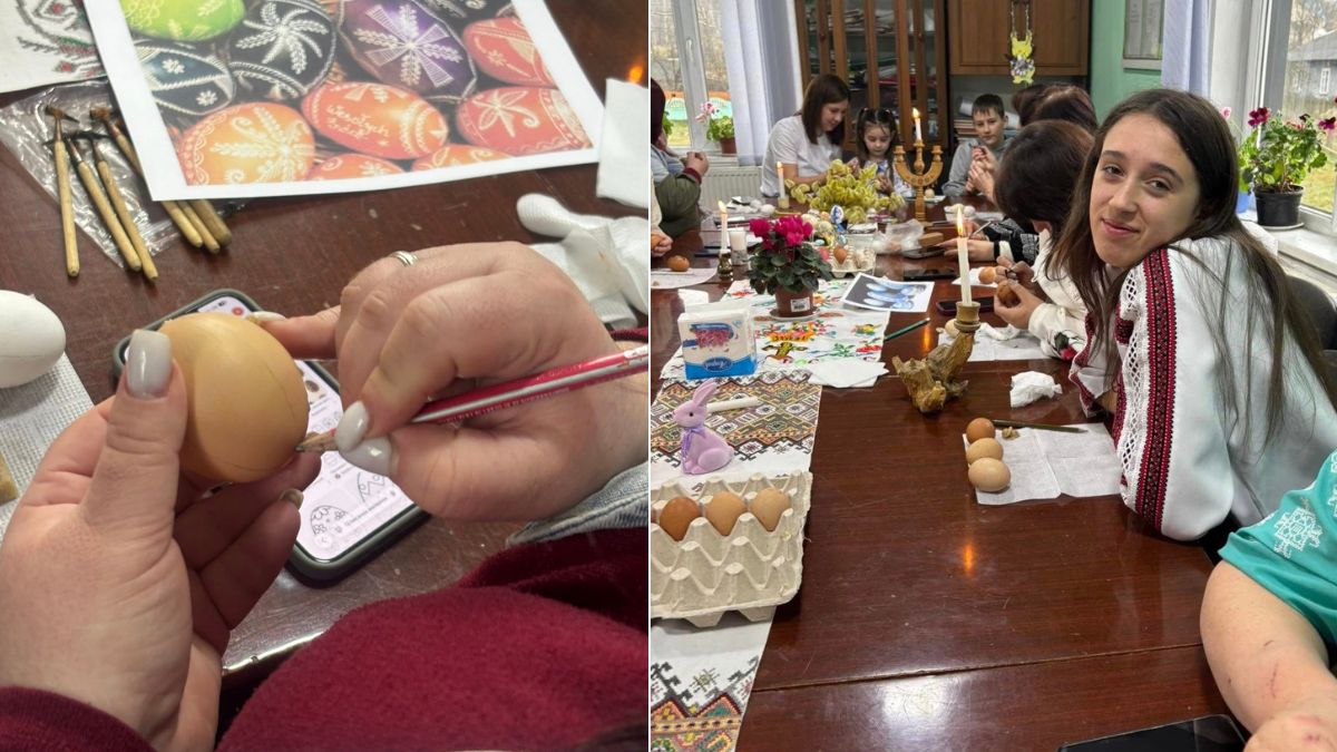 Учні Завійської гімназі писали писанки