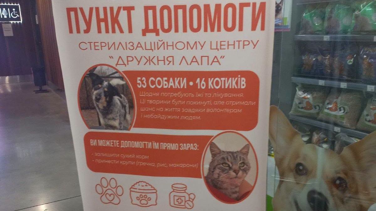 У Долині при супермаркетах збір корму для тварин