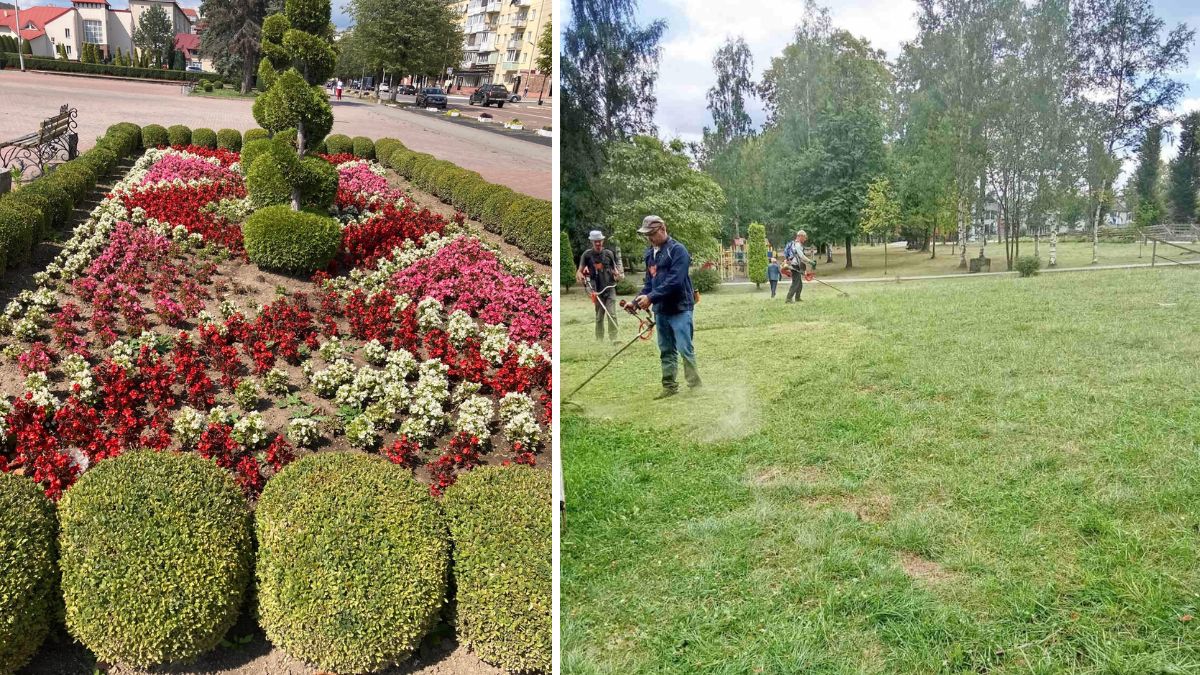 У Долині комунальники доглядають квіти та ремонтують дорогу