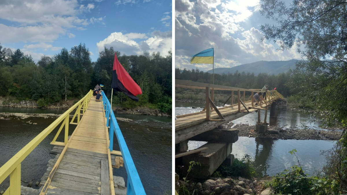 На Калущині встановили 50-метрову лавку, яка з’єднала два села