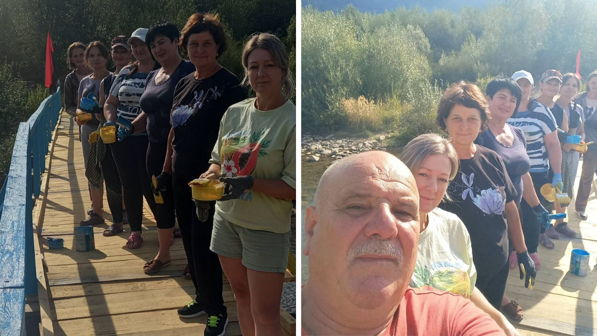 На Калущині встановили 50-метрову лавку, яка з’єднала два села